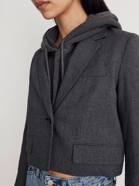 The Sutter Crop Blazer - Whitfield Micro Check